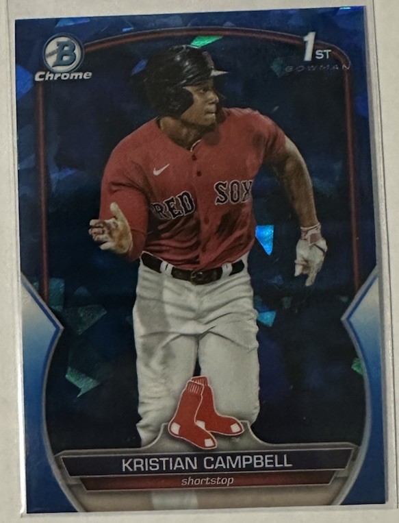 Kristian Campbell 2023 Bowman Chrome Draft Sapphire BDC-125 1st Bowman Red Sox
