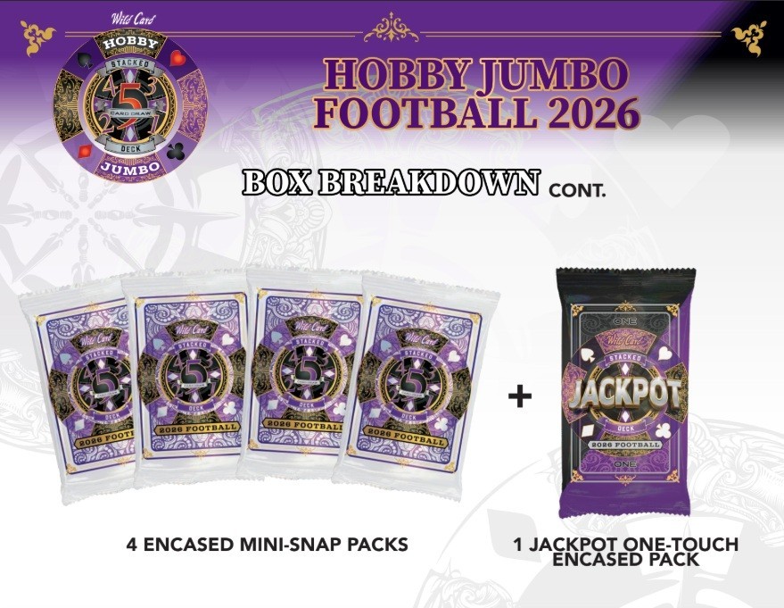 2026 WILD CARD 5-CARD DRAW STACKED DECK FOOTBALL FACTORY SEALED HOBBY JUMBO BOX