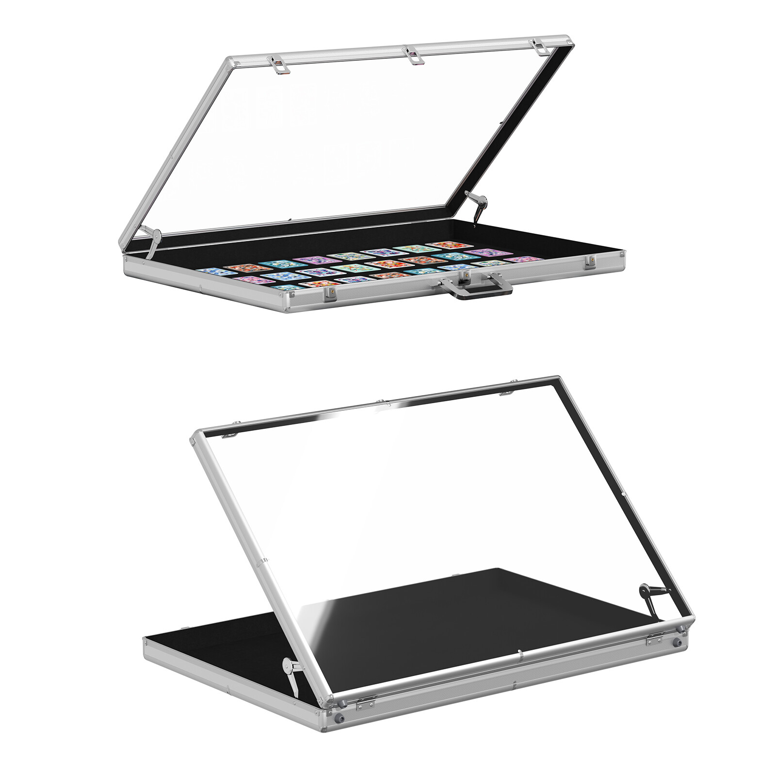 Aluminum Acrylic Table Top Trade Show Portable Display Case Trading Card/Jewelry