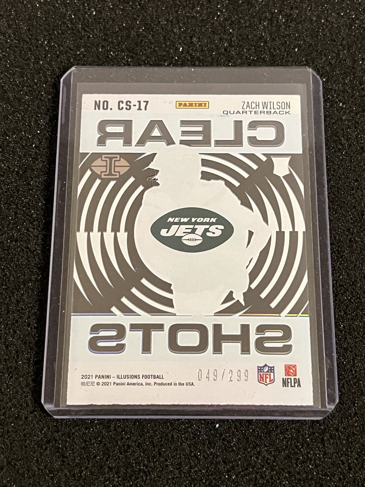Zach Wilson 2021 Illusions Clear Shots Light Blue Rookie #d /299 Jets