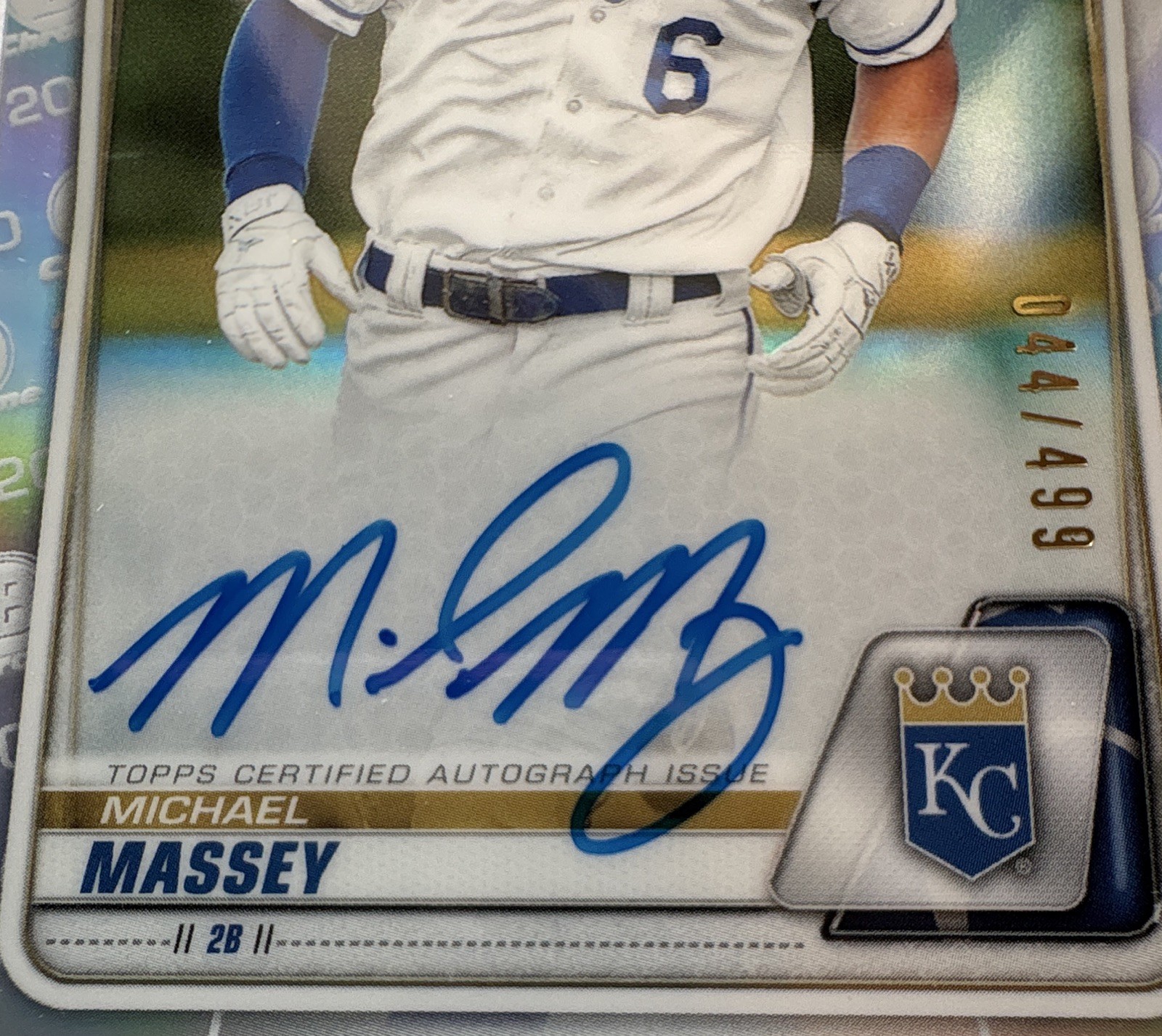 2020 Bowman Chrome Michael Massey Prospect Auto Refractor #CPA-MM 044/499