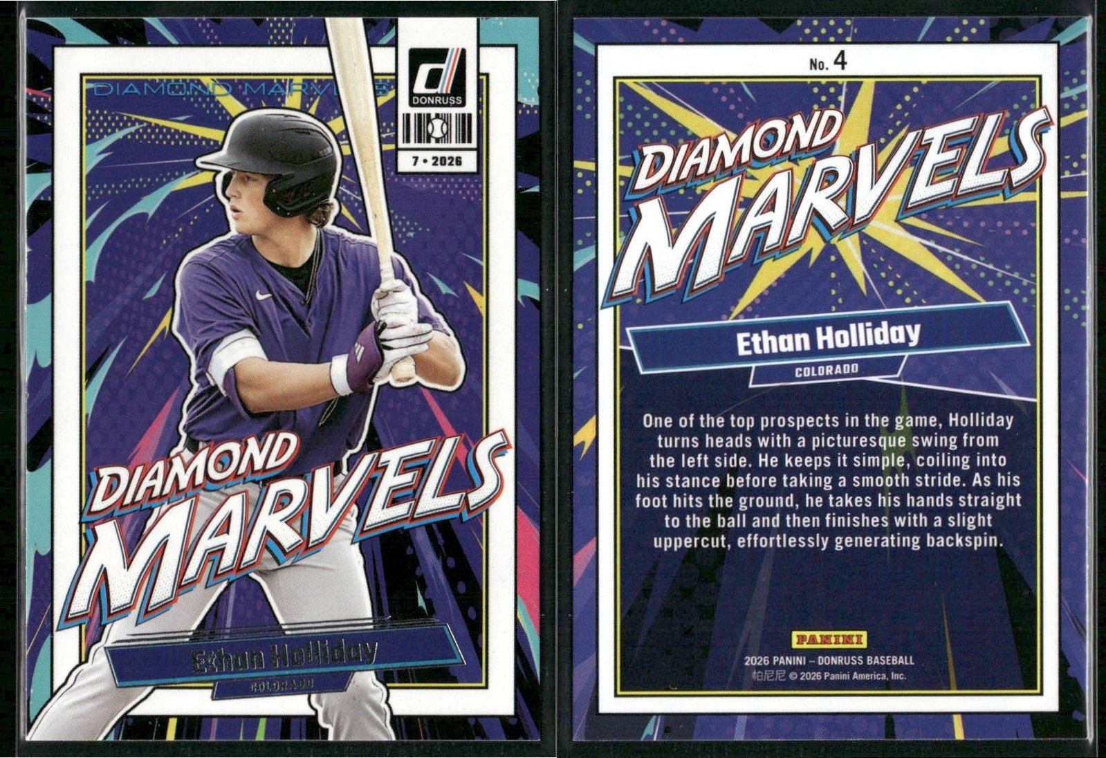 2026 Donruss Baseball Ethan Holliday #4 Diamond Marvels Insert Rockies B1600