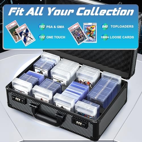 Large Graded Card Storage Box 4-Row with Combo Lock – Sports Trading Cards Case