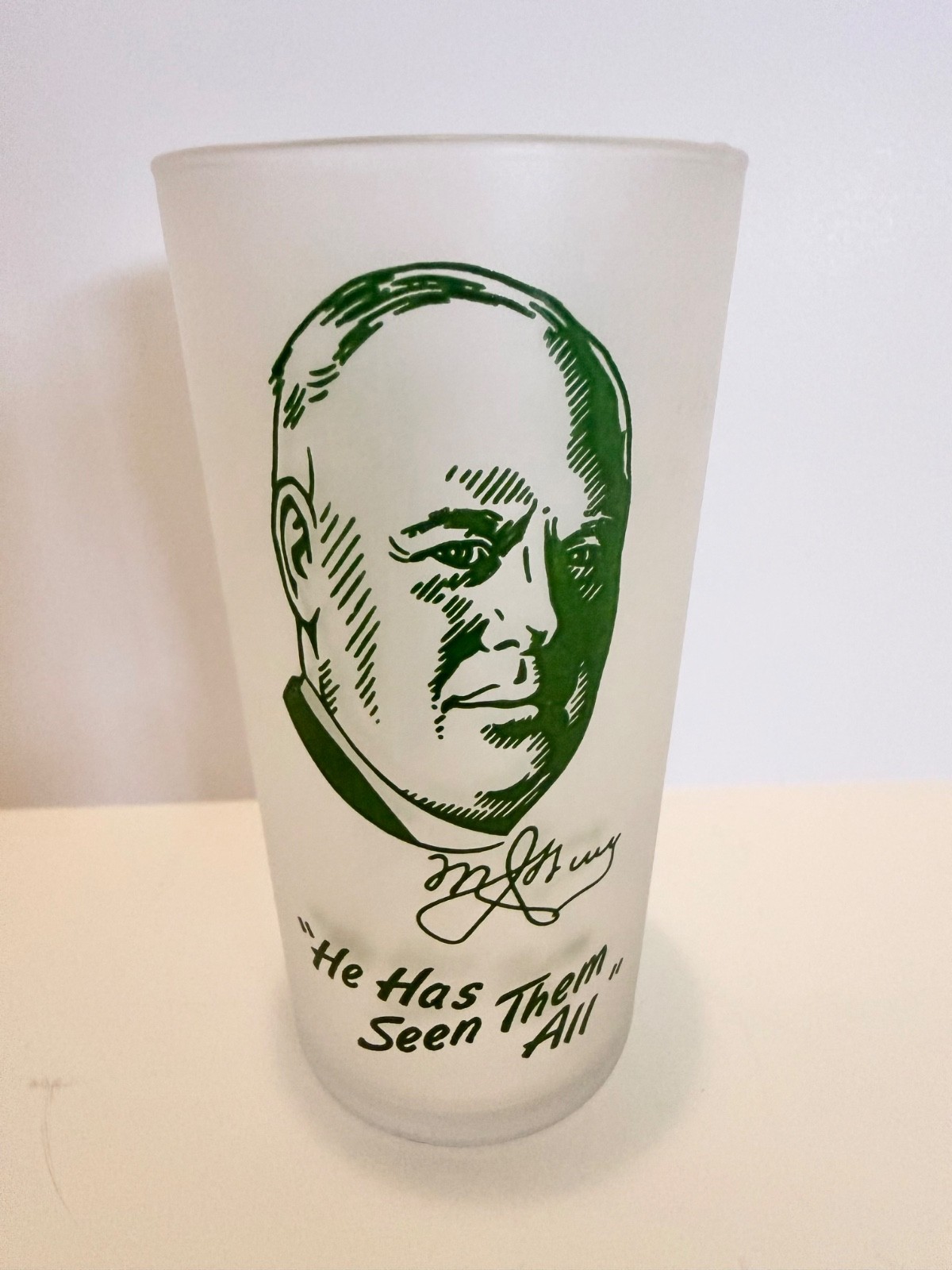 1949 Kentucky Derby Frosted Mint Julep Glass Matt Winn