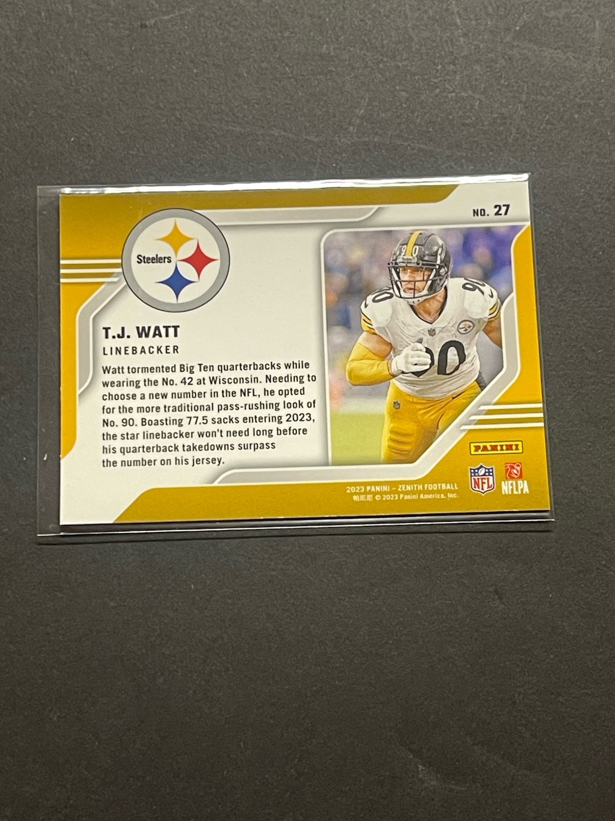 2023 Panini Zenith – Behind the Numbers T.J. Watt #27 Red