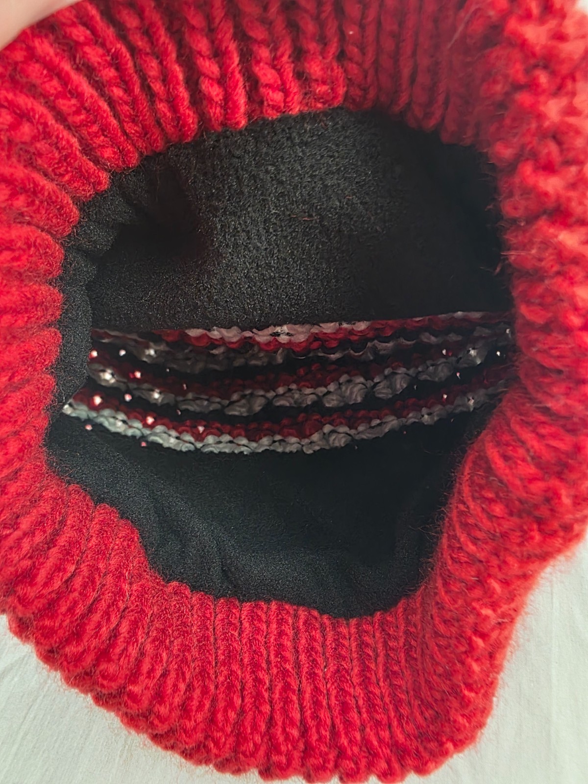 NEW Fresno State Bulldogs Red Navy Colosseum Knit Beanie Cap Pom Stocking Hat OS