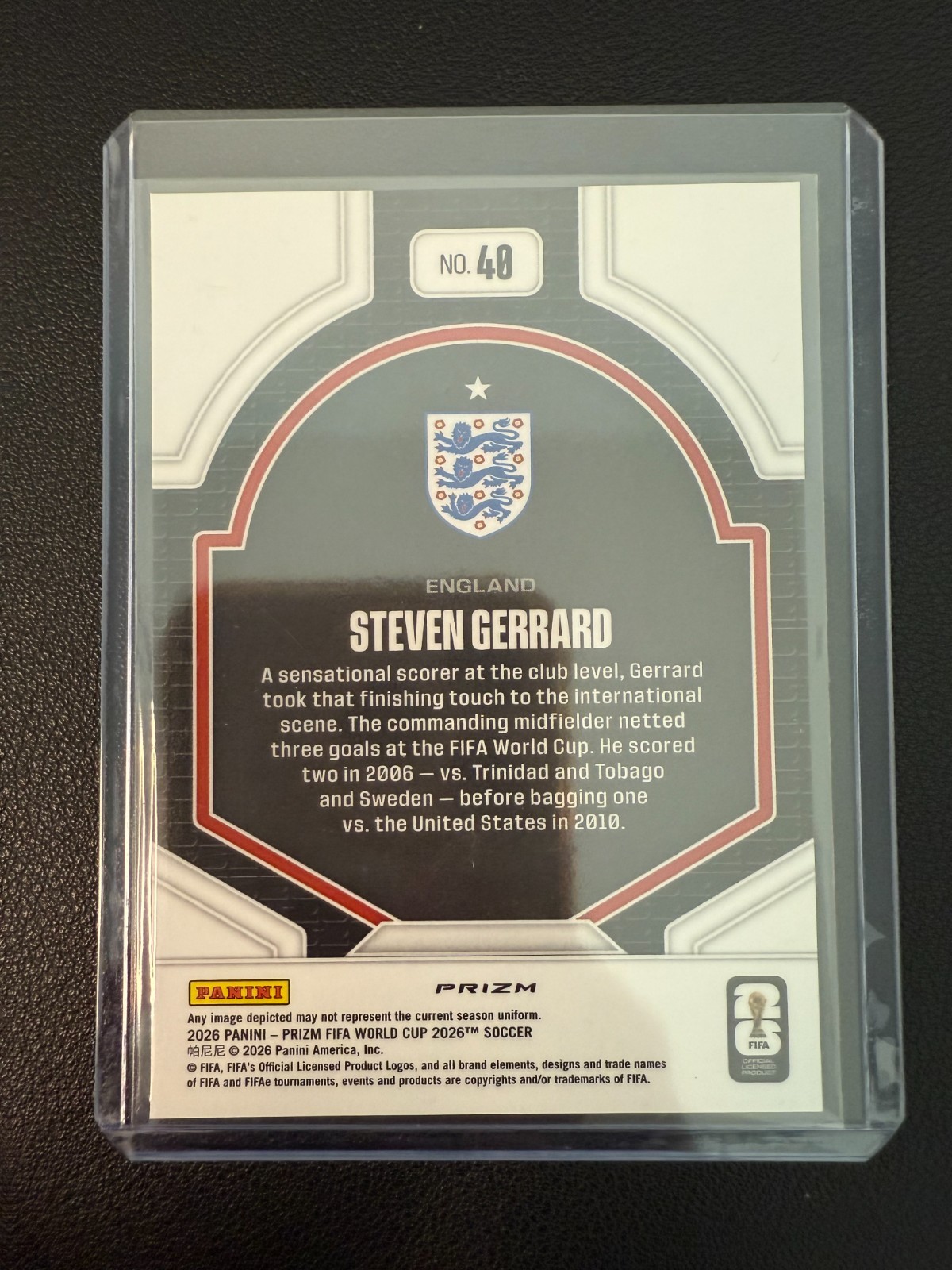 2026 Panini Prizm World Cup Steven Gerrard National Pride SSP #40 England