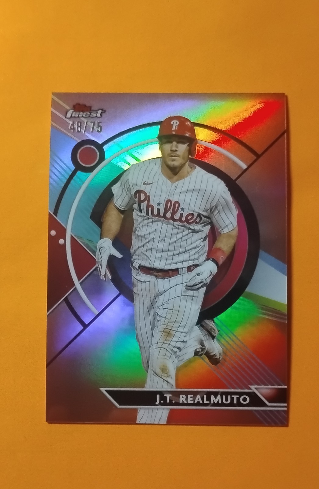 2023 Topps Finest – J.T. Realmuto #71 Rose Gold Refractor /75