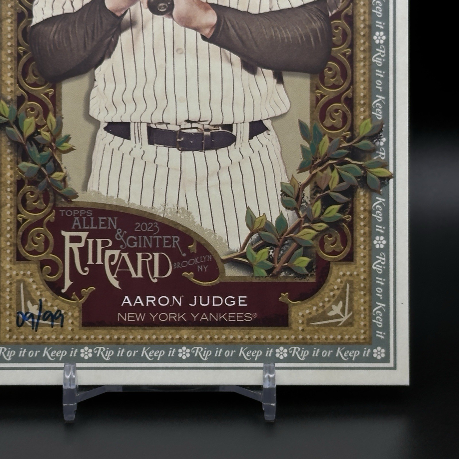 2023 Topps Allen & Ginter #BRC-AJ Aaron Judge Triple Rip Boxloader UNRIPPED 9/99