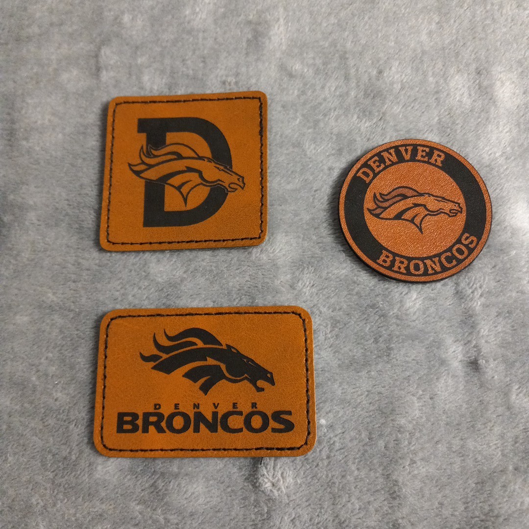 Broncos Leather Iron on Patch For Hats And Accessories