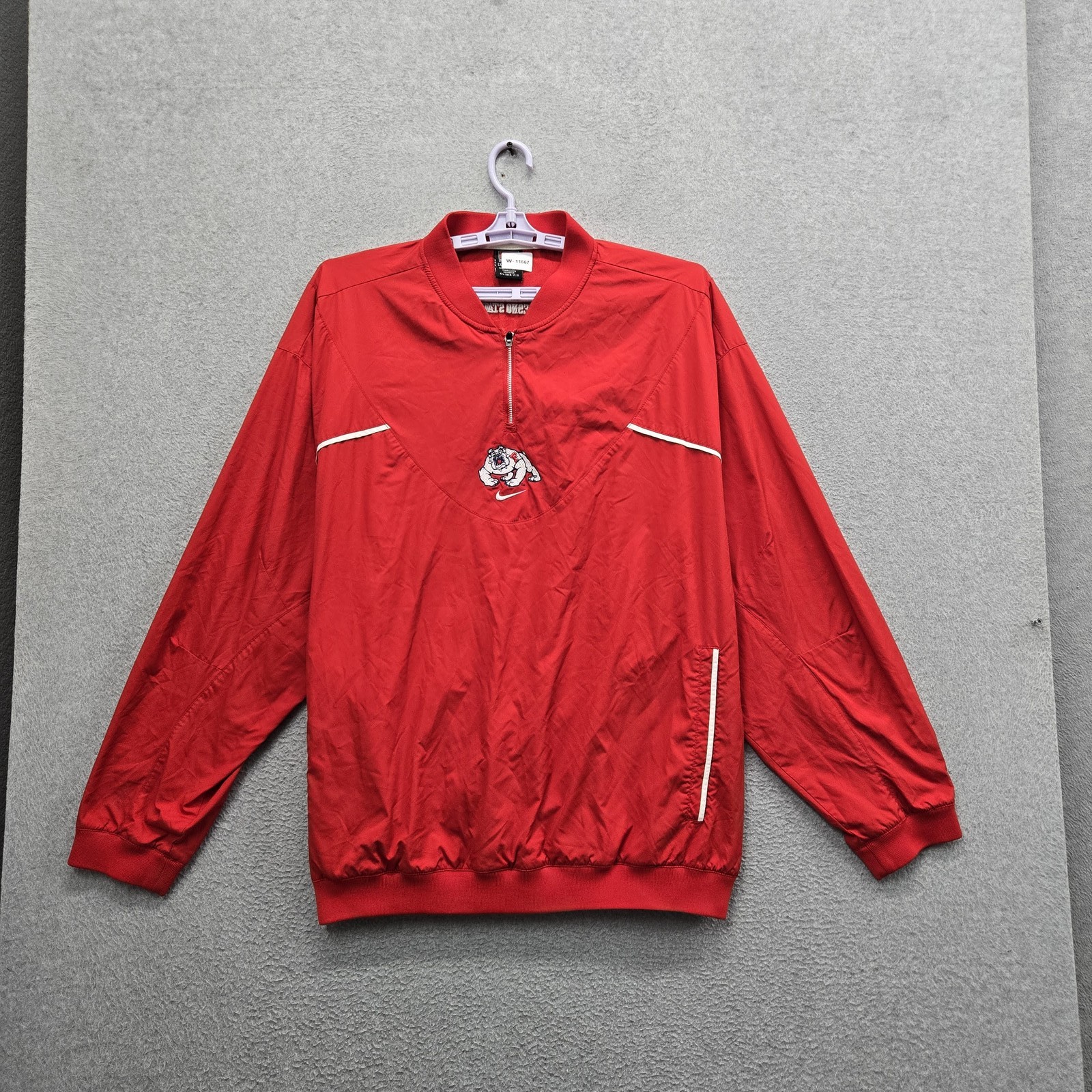 Fresno State Bulldogs Men Jacket XXL Red Embroidered Nike Logo Quarter Zip