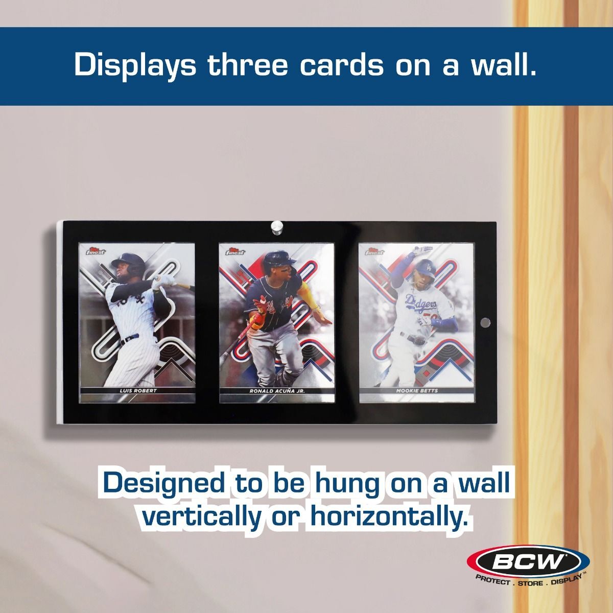 4 BCW Black Border Magnetic 35pt. Standard Sized 3-Card Holders