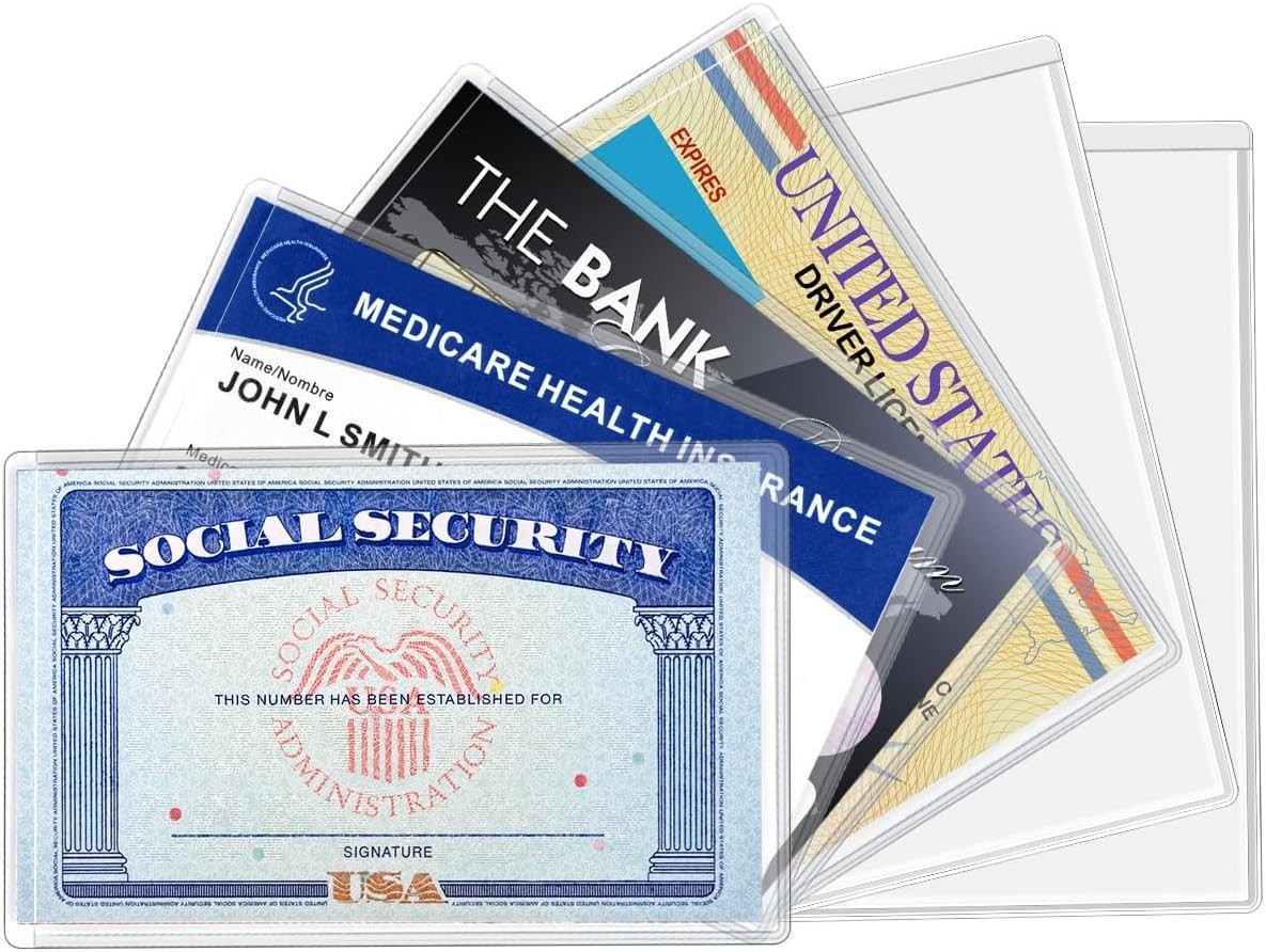 New Medicare Card Protector Sleeves, 12 Mil Clear PVC Water-Resistant Card Sl…