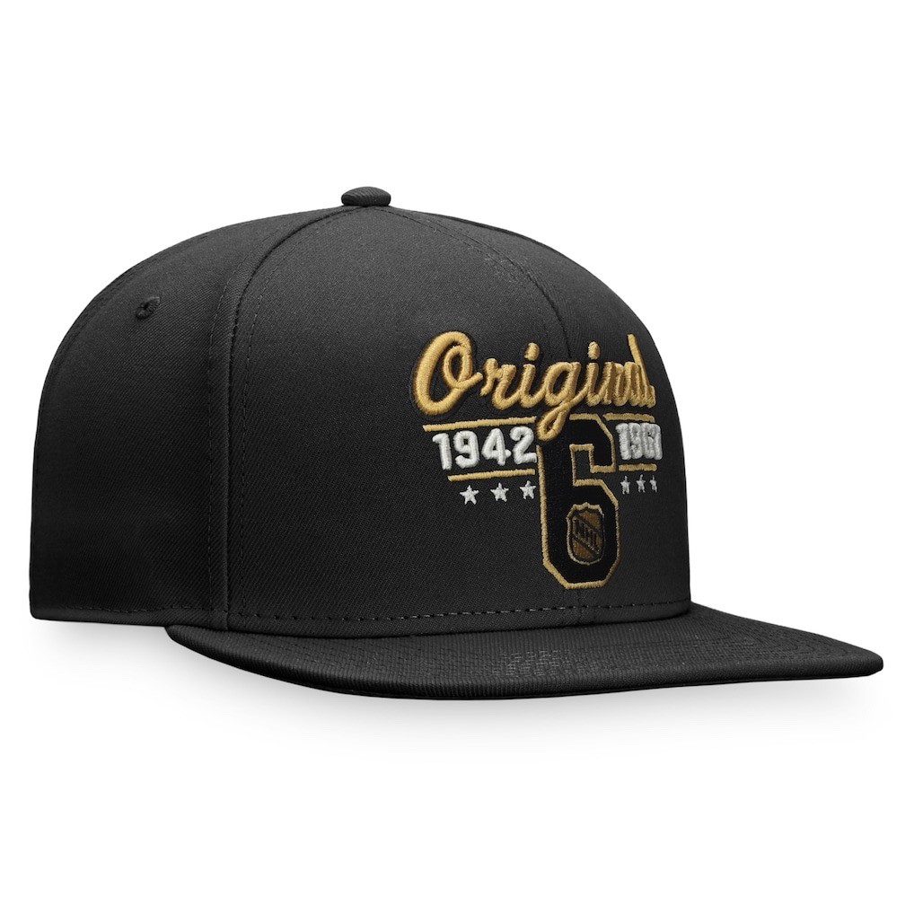 Fanatics Original Six Vintage NHL Team Black Adjustable Snapback Mens Hat Cap
