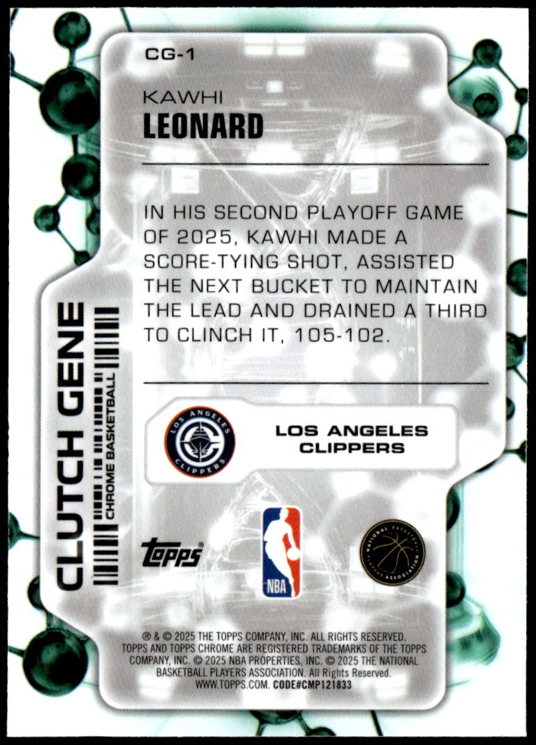 2025-26 Topps Chrome #CG-1 Kawhi Leonard Clutch Gene F3