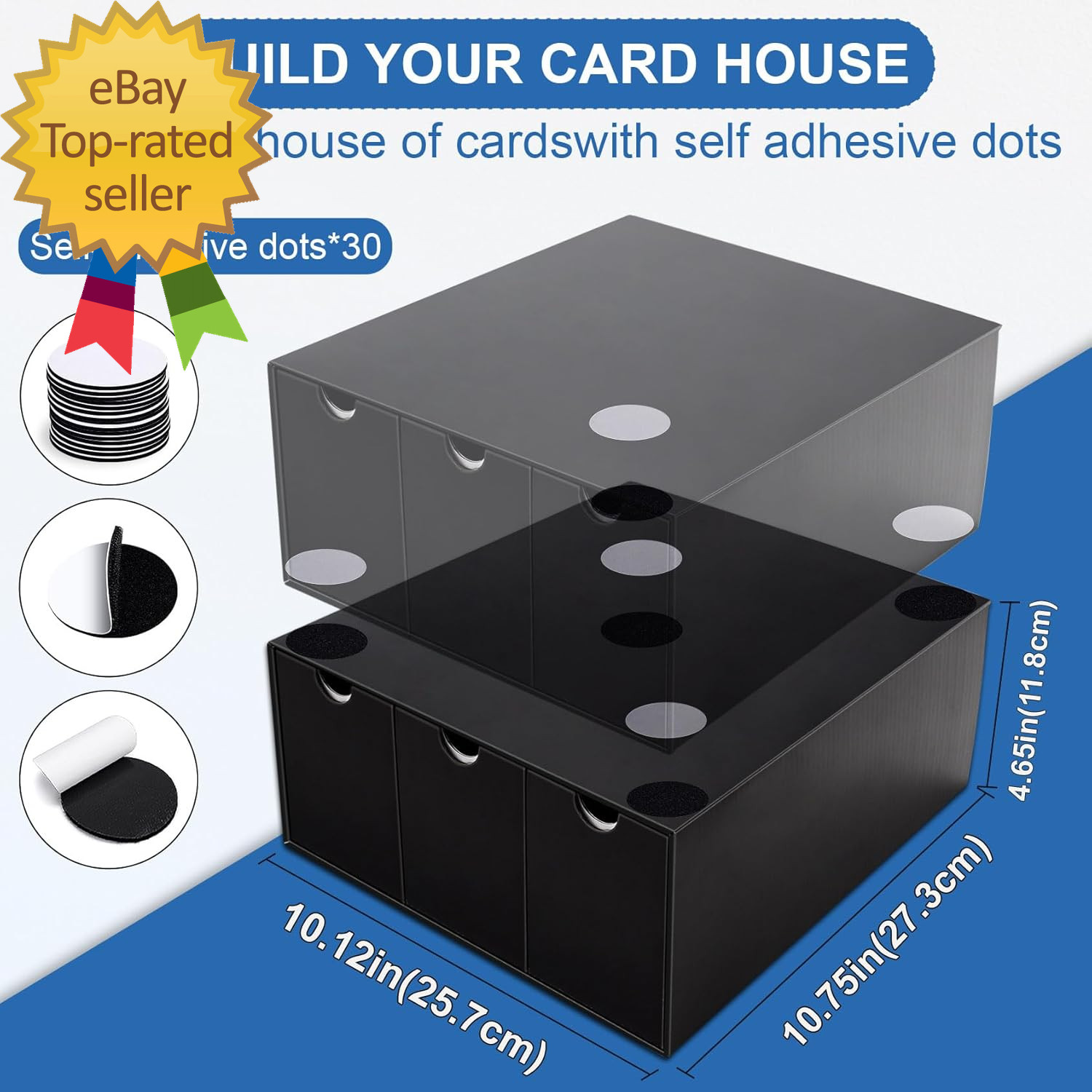 Trading Card Storage Box 12 Drawers Cardboard Organizer with Dividers for Top Lo