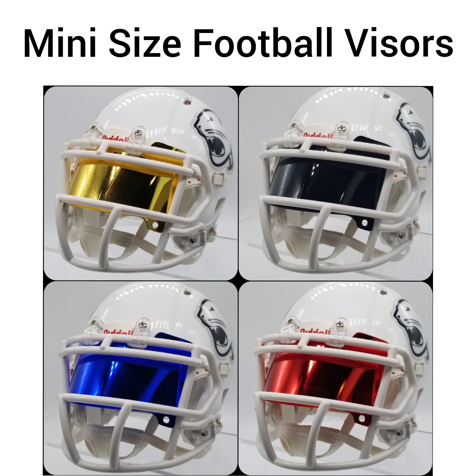 Chrome Mirror Mini Football Helmet Visors (*Flat Style*) FLEXIBLE & DURABLE
