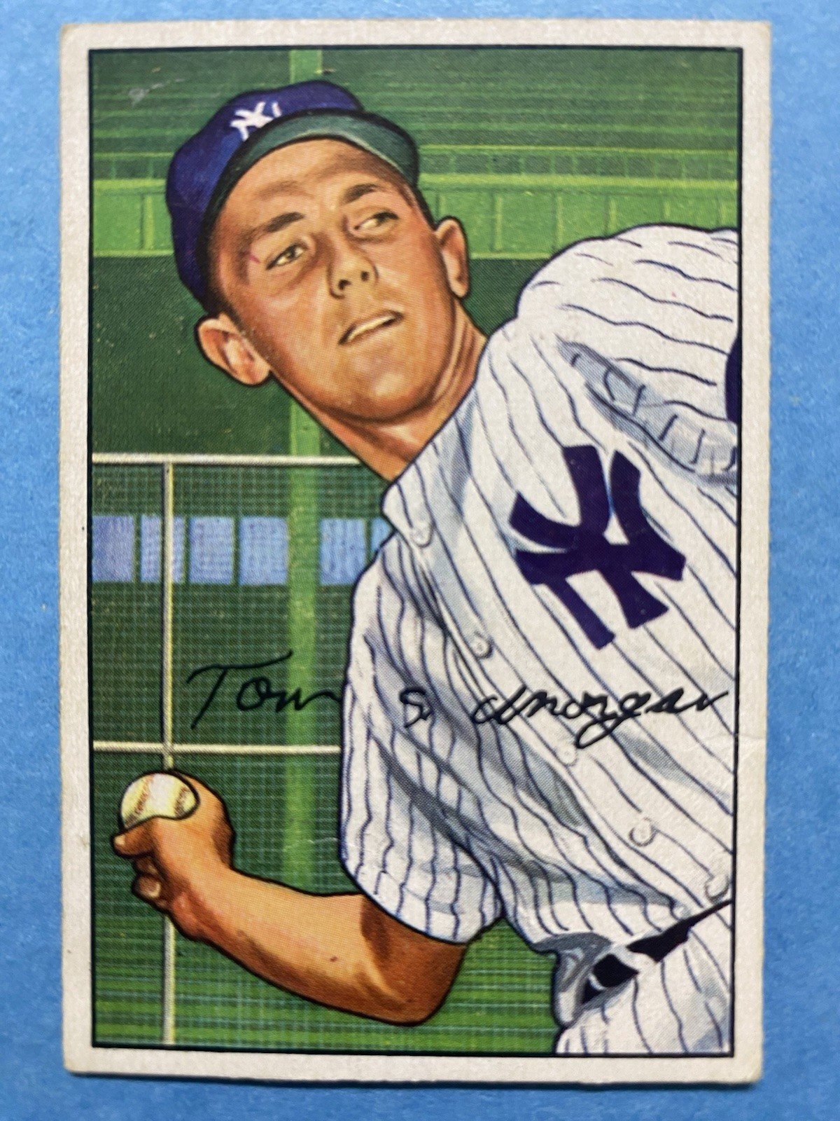1952 Bowman – Tom Morgan #109 (RC) New York Yankees Baseball Card No Creases