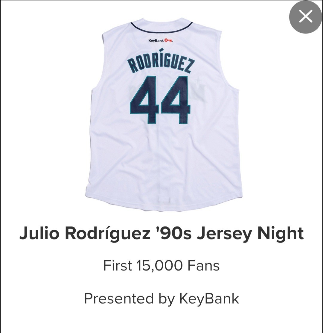 2026 Autographed Julio Rodriguez 90s Jersey Seattle Mariners NEW 5/30 SGA XL