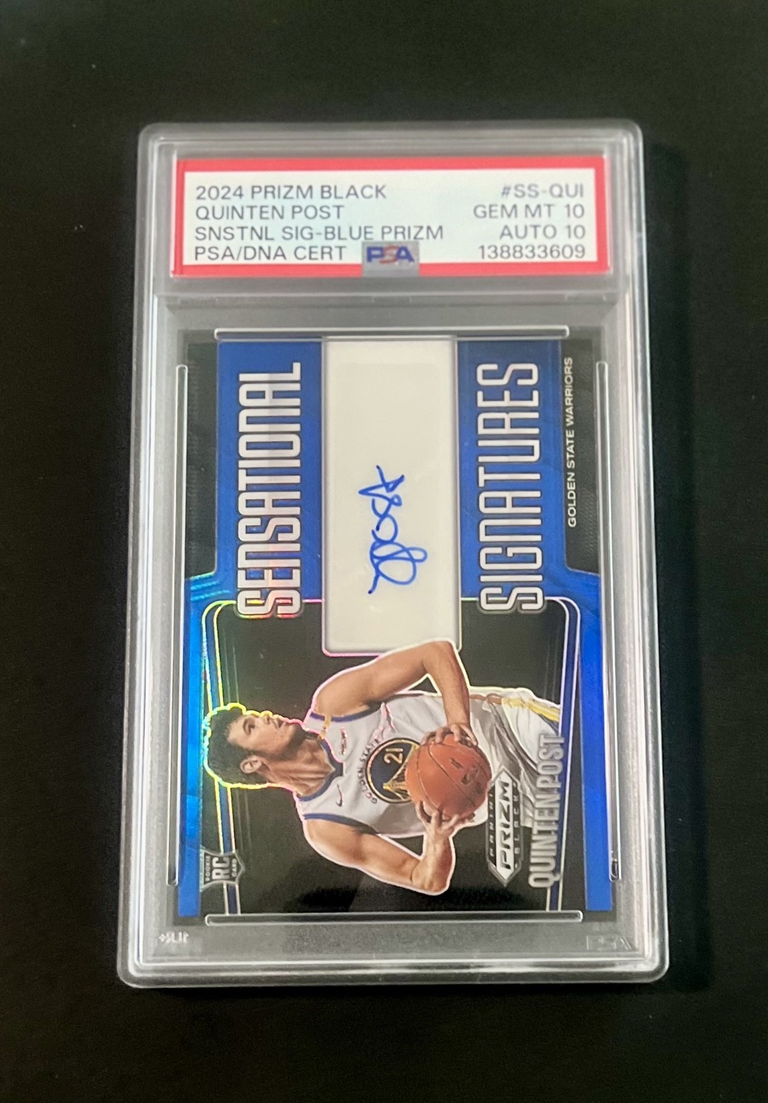 Prizm Black Sensational Signatures Quinten Post #SS-QUI Blue Prizm /49 (AU, RC)