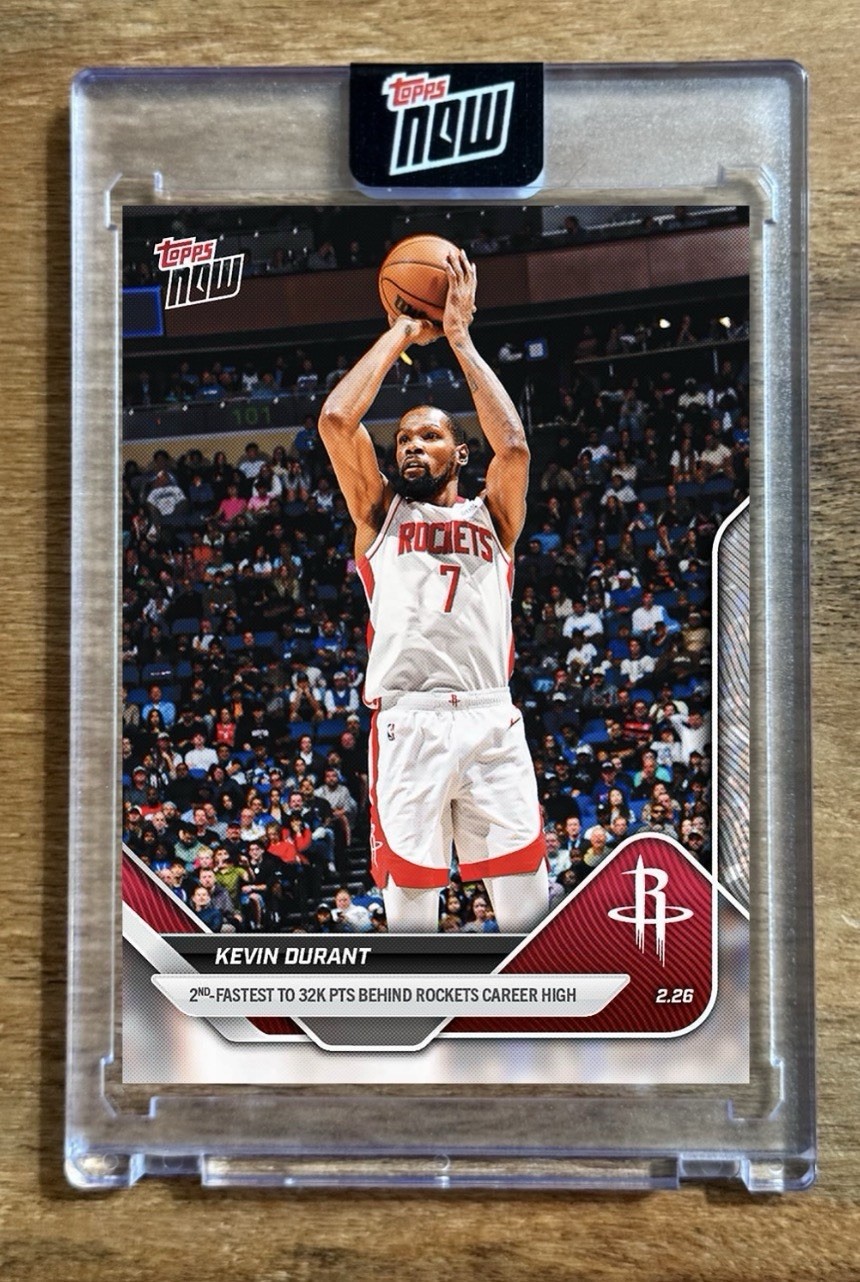 Kevin Durant 2025-26 NBA Topps NOW #186 – 2nd Fastest 32K PTS! Encased PRE SALE