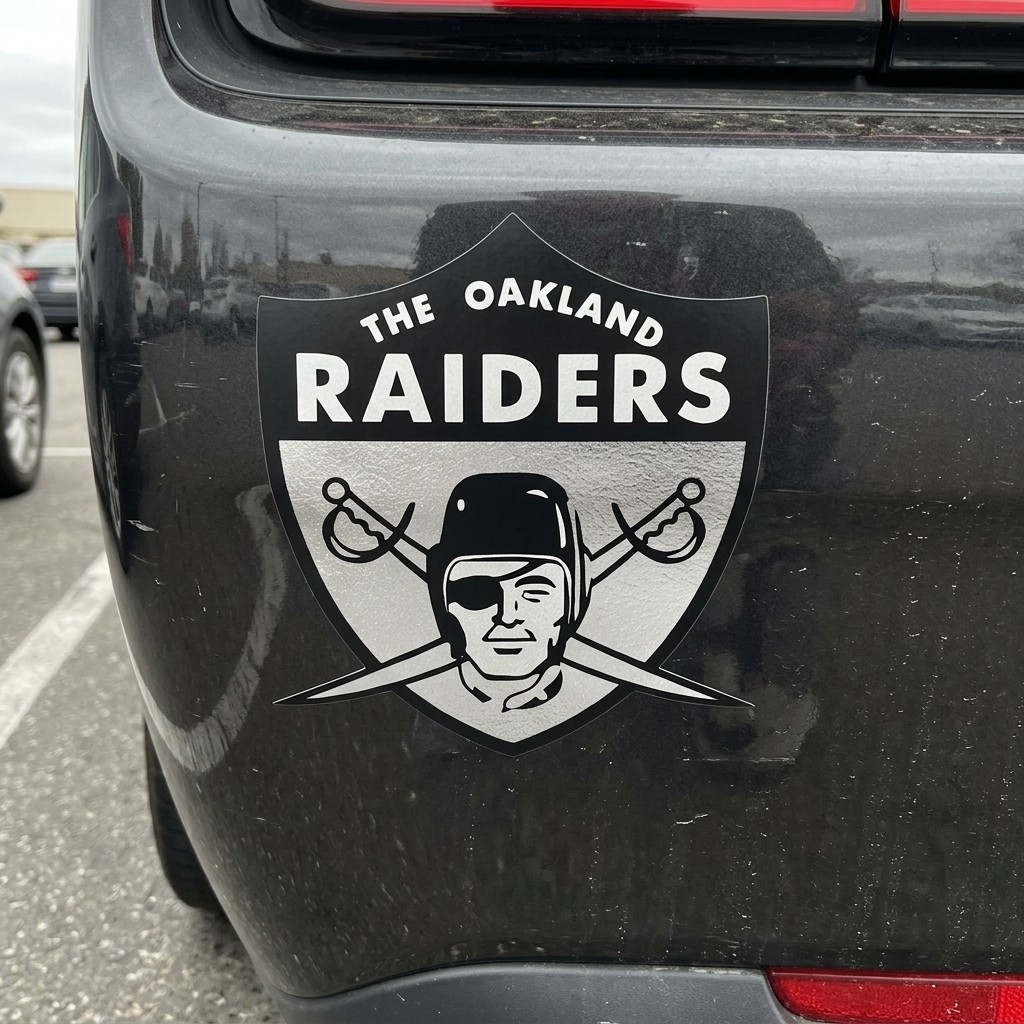 1963 Old School Silver Oakland Raiders Logo Decal Sticker Car Truck Las Vegas