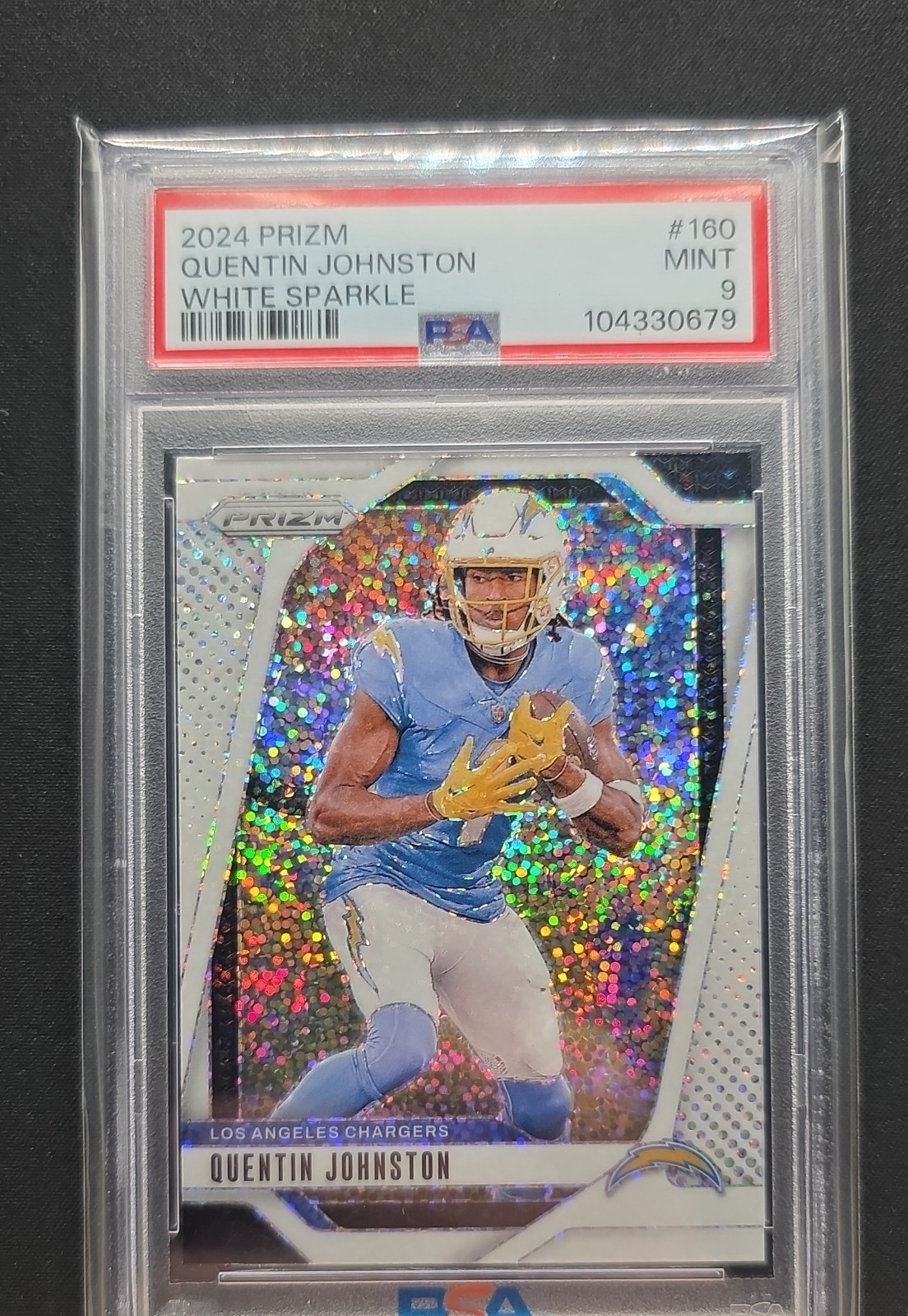 2024 Panini Prizm – Quentin Johnston #160 White Sparkle Prizm