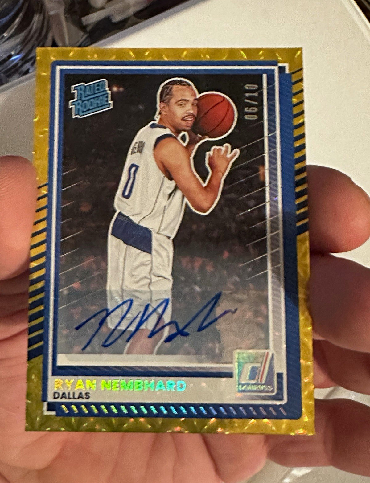 Panini 2025-26 Donruss Ryan Nembhard Rated Rookie Auto #105 /10 Mavericks