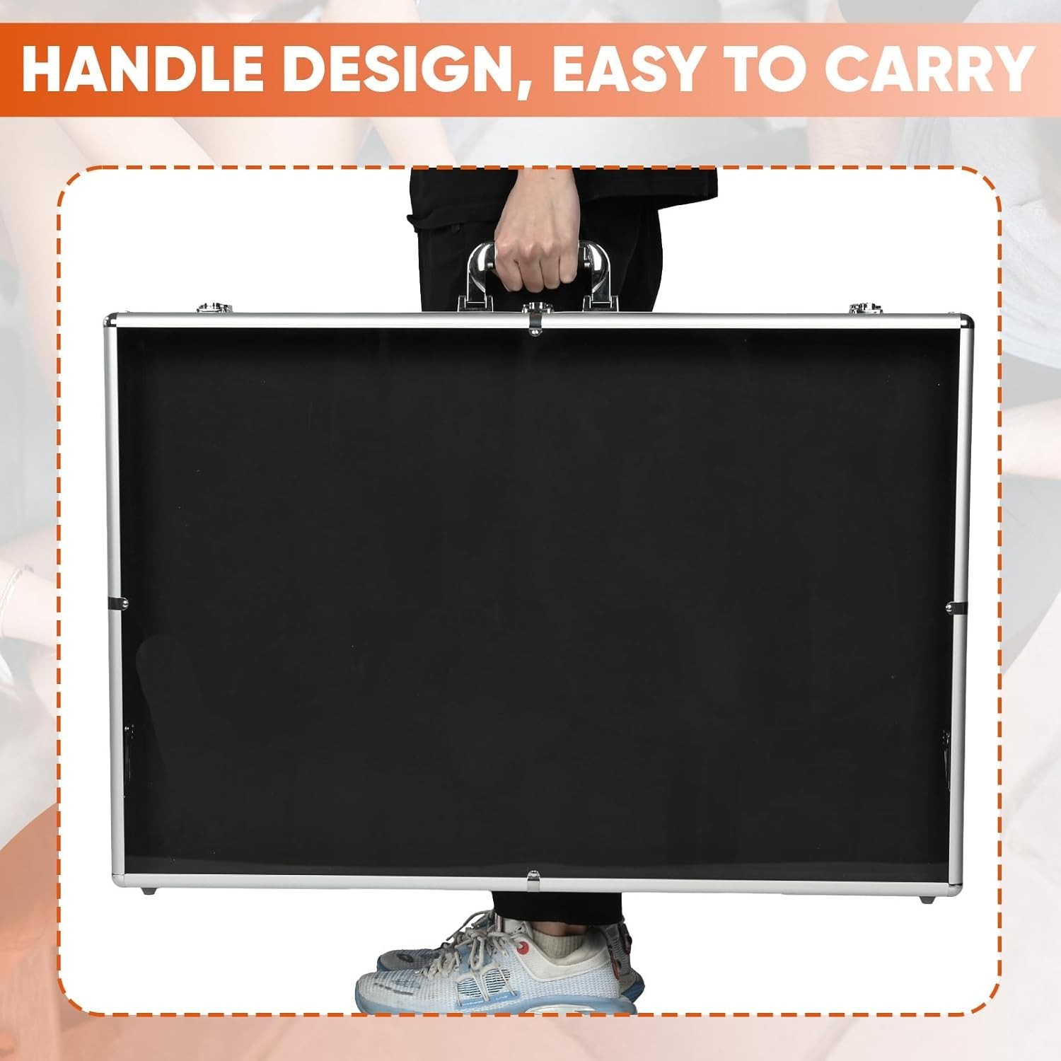 Trade Show Display Case 34×22 Aluminum Lockable Jewelry Trading Card Collectible