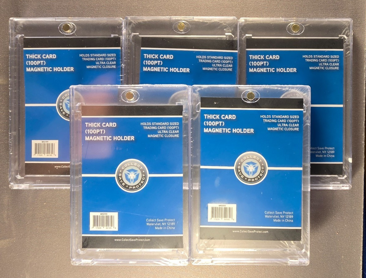 (5x) CSP 100pt Magnetic Card Holders One Touch 100 pt 100 Point Thick Card Size