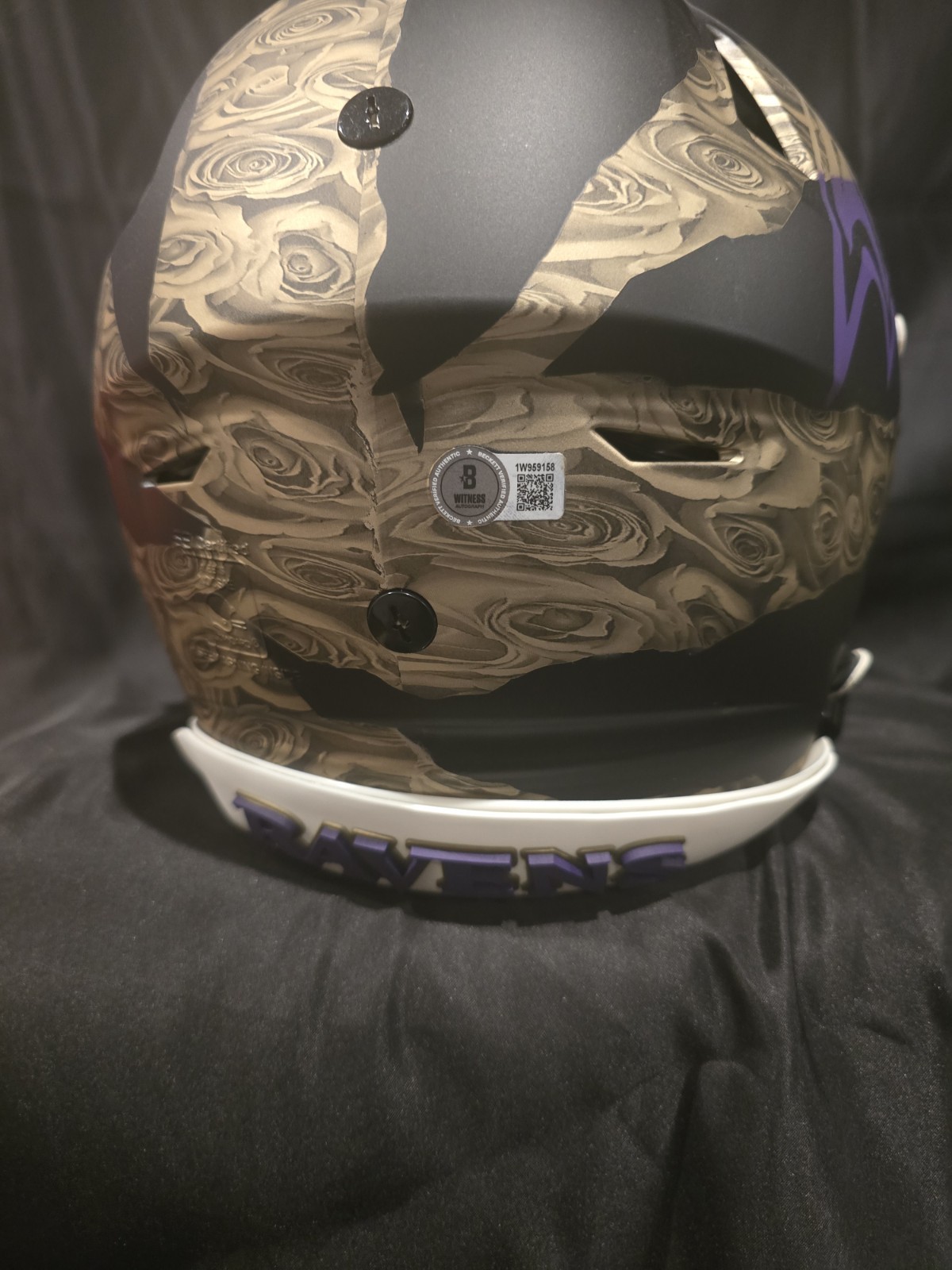 Zay Flowers Signed Ravens Eclipse SpeedFlex Helmet #22 Pick Beckett COA Auto