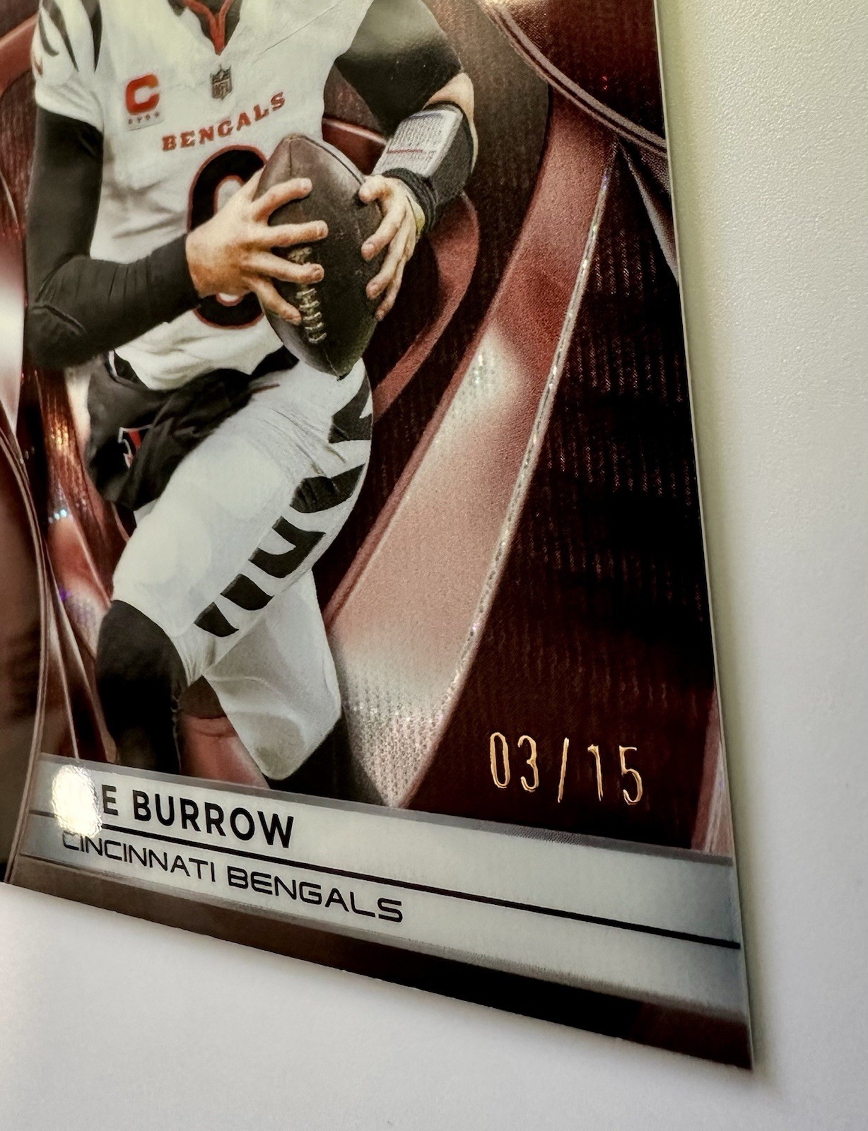 2025 Topps Chrome Black Joe Burrow Rose Gold Refractor /15 Cincinnati Bengals