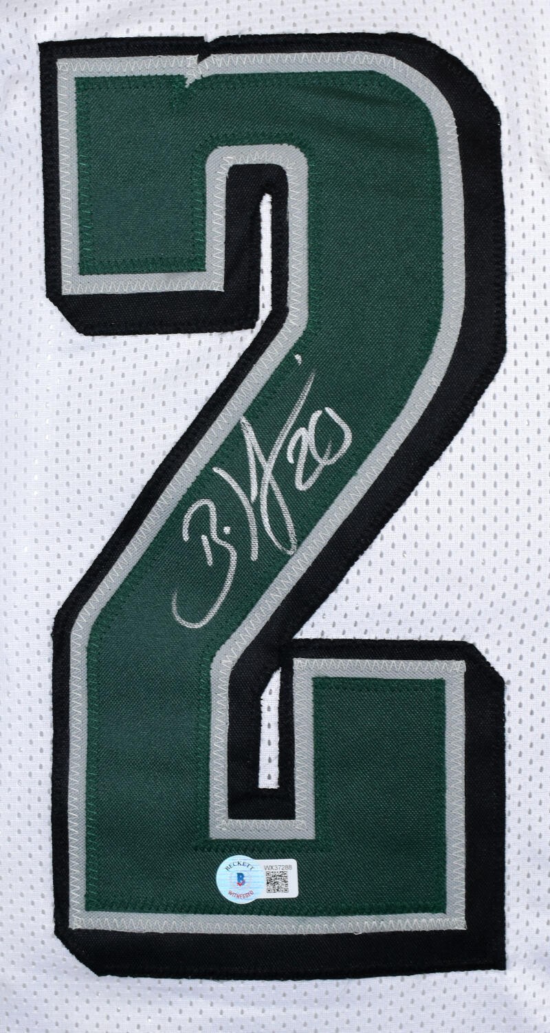 Brian Dawkins Autographed White Pro Style Jersey – Beckett W Hologram *Silver