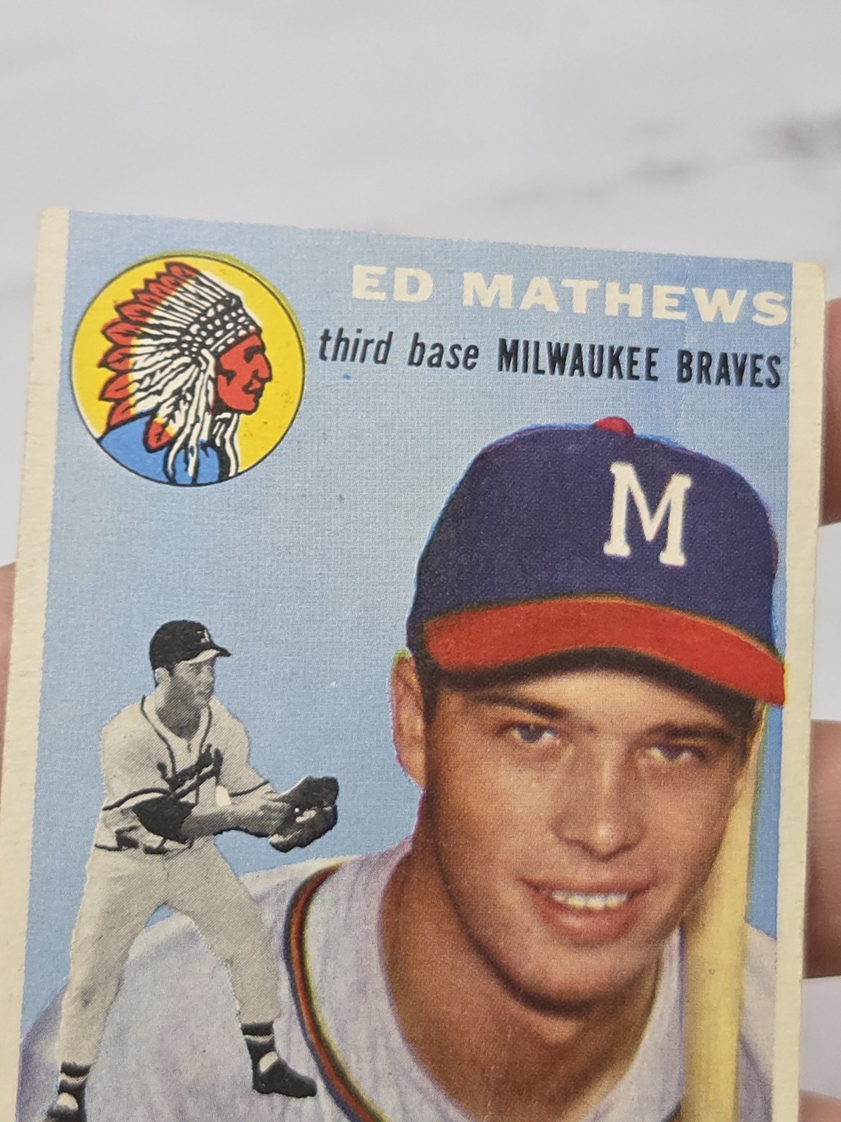 1954 Topps Set-Break # 30 Ed Mathews Milwaukee Braves