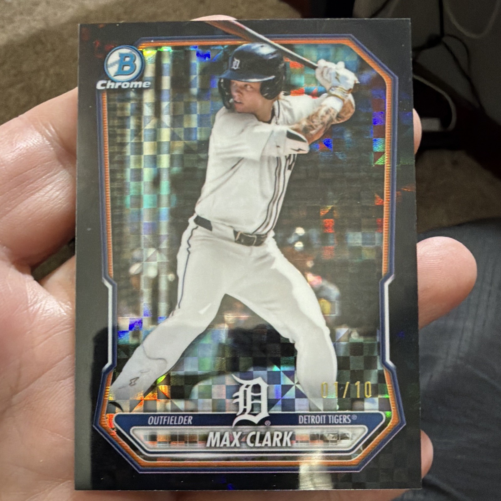 Bowman 2026 Chrome Prospects Max Clark #BCP-2 01/10 BLACK GEOMETRIC Refractor