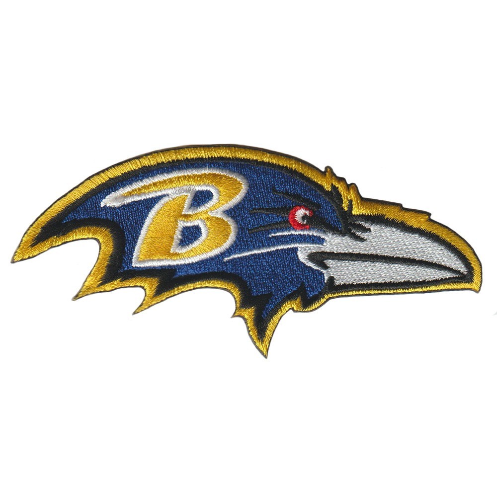 10 piece Baltimore Ravens Football Logo Size 4.5 in x 2.0 in Sew Iron on Patches