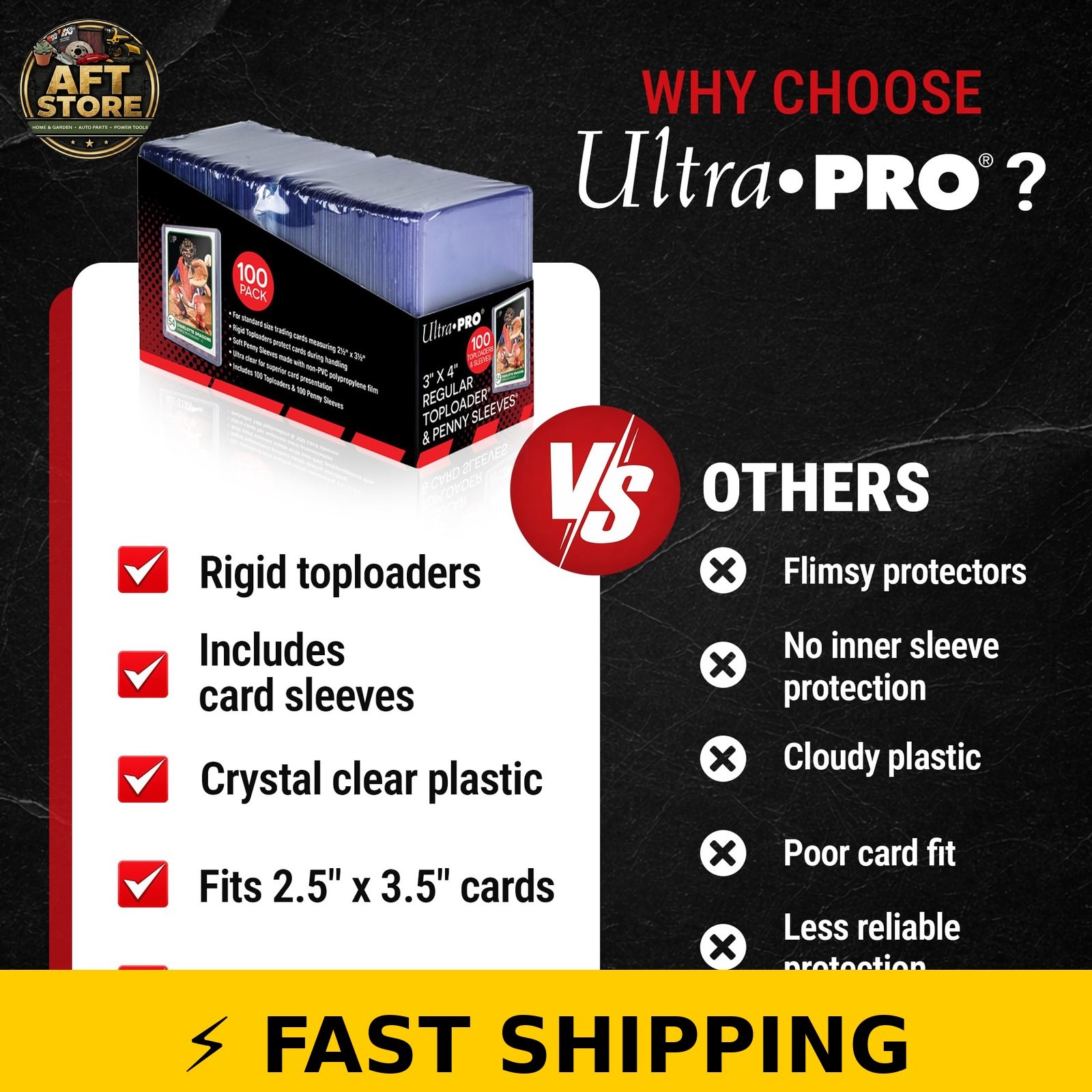 Ultra PRO 3″ x 4″ Toploaders & Sleeves Bundle – 100ct