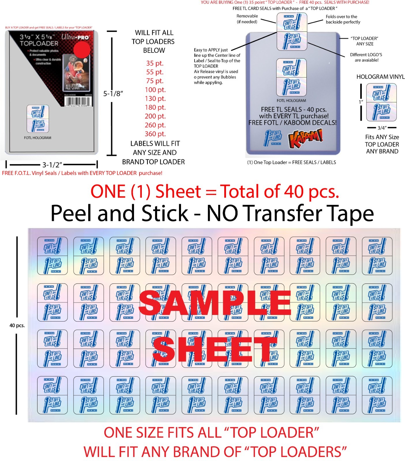 TOP LOADER STICKERS FREE PANINI FIRST OF THE LINE LABELS PANINI FOTL LABELS SEAL