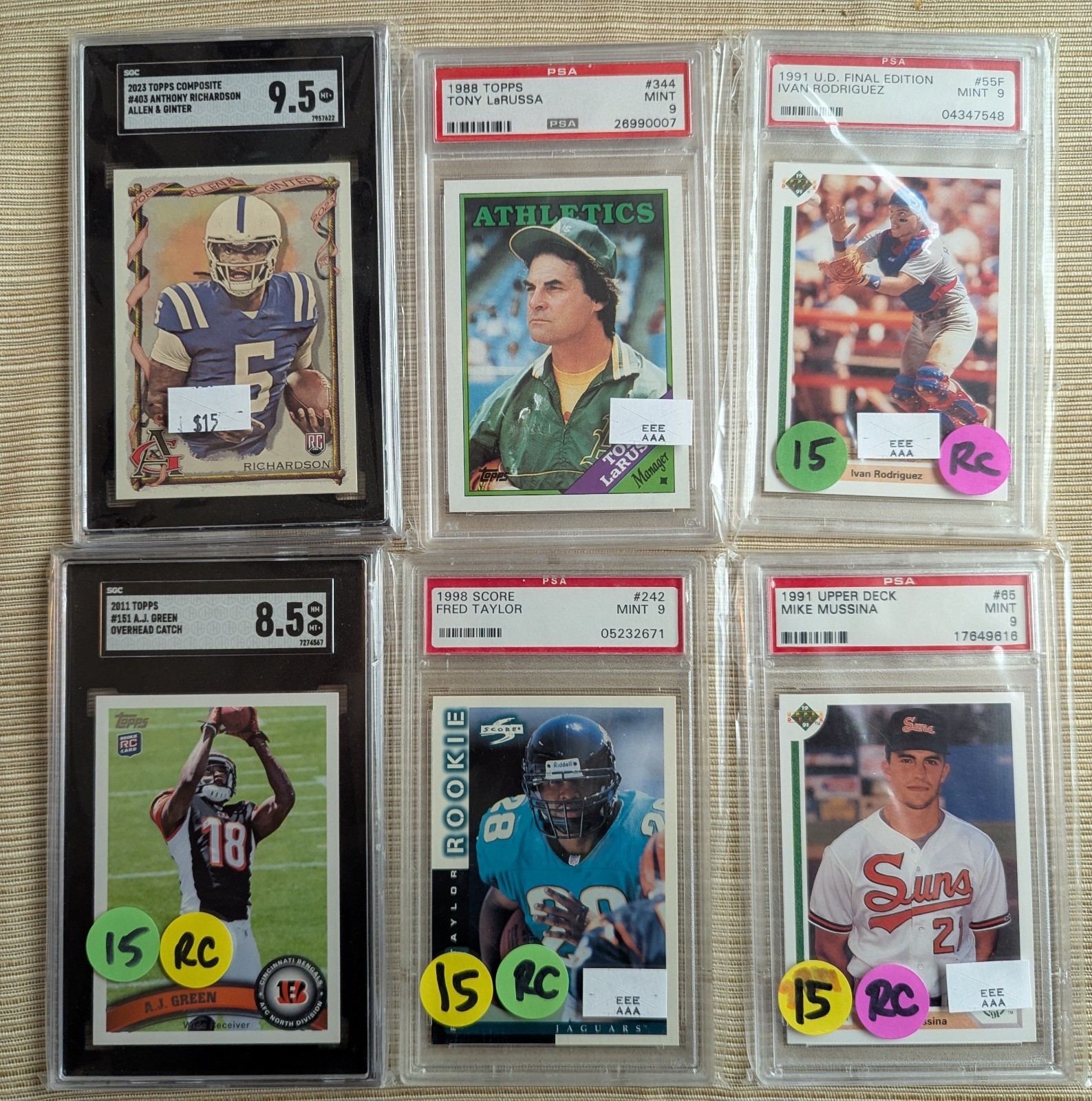 12 Graded Card Slab Lot PSA, Beckett, SGC+ Hall of Famers, Rookies, Stars, RCs