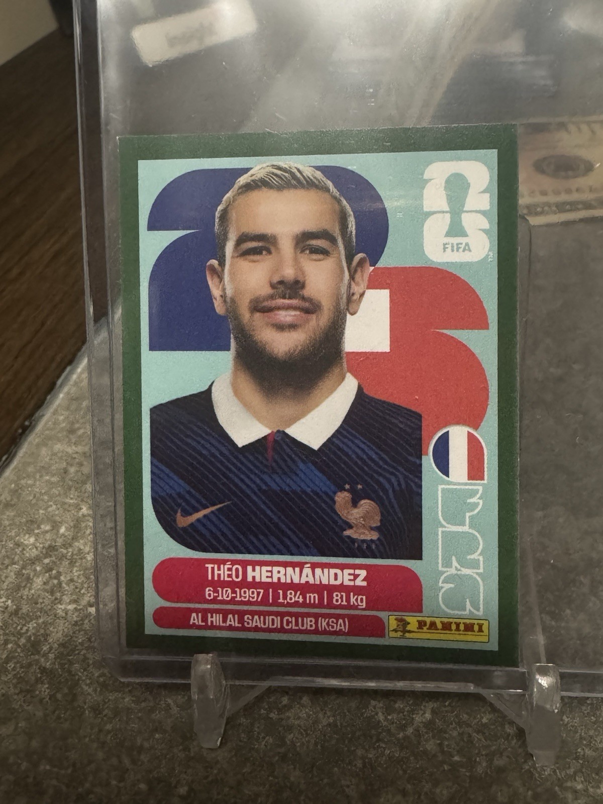 2026 PANINI World Cup Green Border Theo Hernandez France Sticker 1:1,400 Pack S