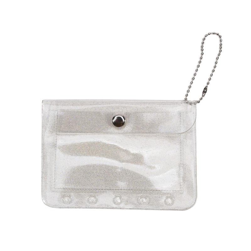 M5 5holes Loose Leaf Card Sleeve Pvc Transparent Glitter Small Fresh Storage Not