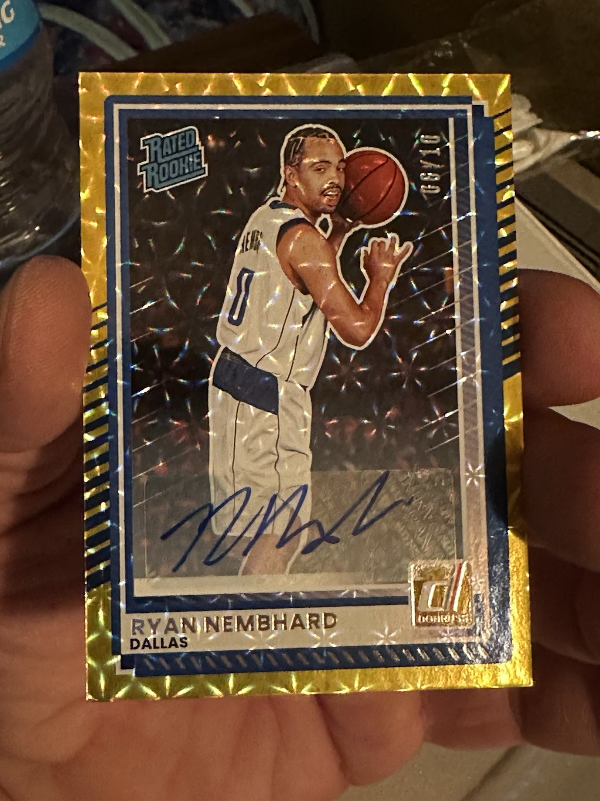 Panini 2025-26 Donruss Ryan Nembhard Rated Rookie Auto #105 /10 Mavericks