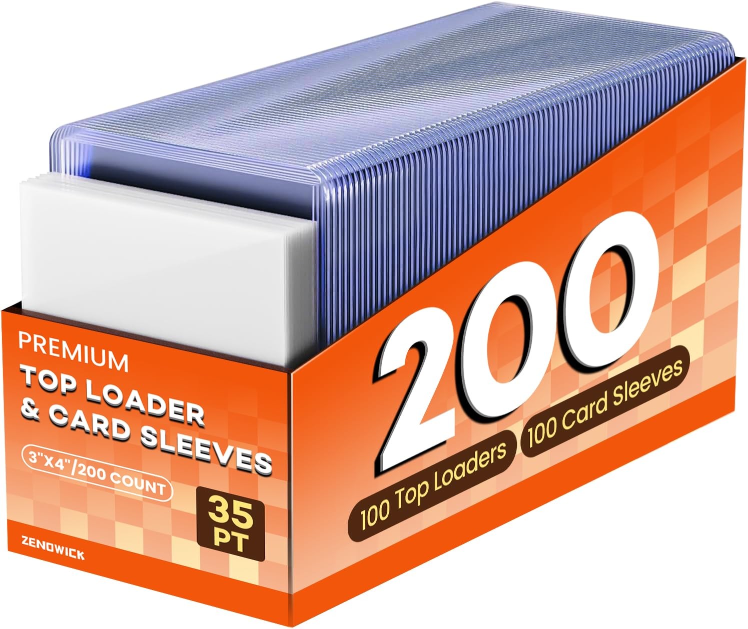 200 Card Sleeves Top Loaders for Cards 3 x 4 Hard Plastic Toploaders Baseball