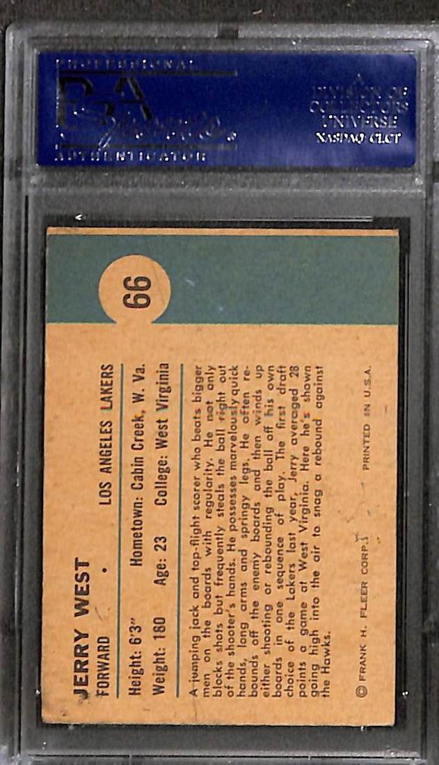 1961 Fleer #66 Jerry West In Action PSA 3 VG 14314049