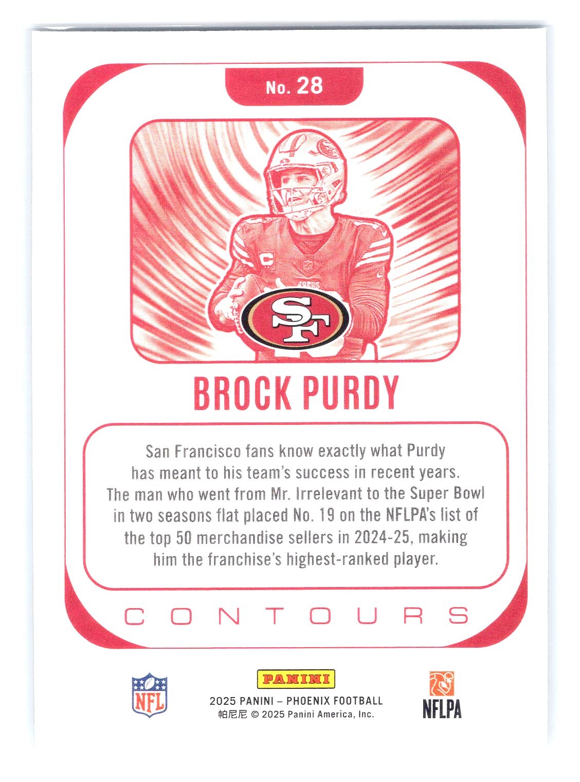 Brock Purdy 2025 Panini Phoenix #28 Contours Silver