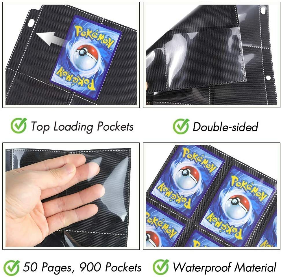 900 Pockets Trading Card Binder Sleeves Baseball Card Sleeves Sleeves fit NEW
