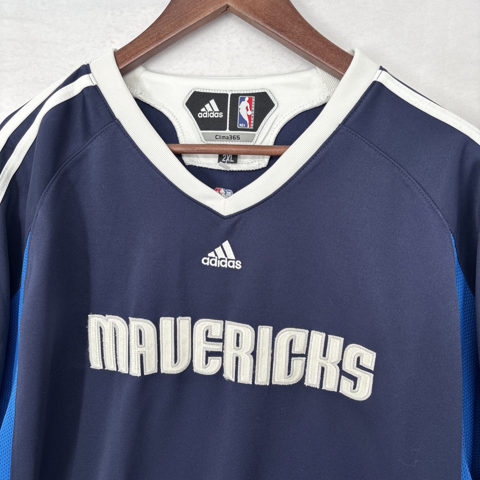 Dallas Mavericks Adidas Climalite Long Sleeve Basketball Shooting Shirt 2XL
