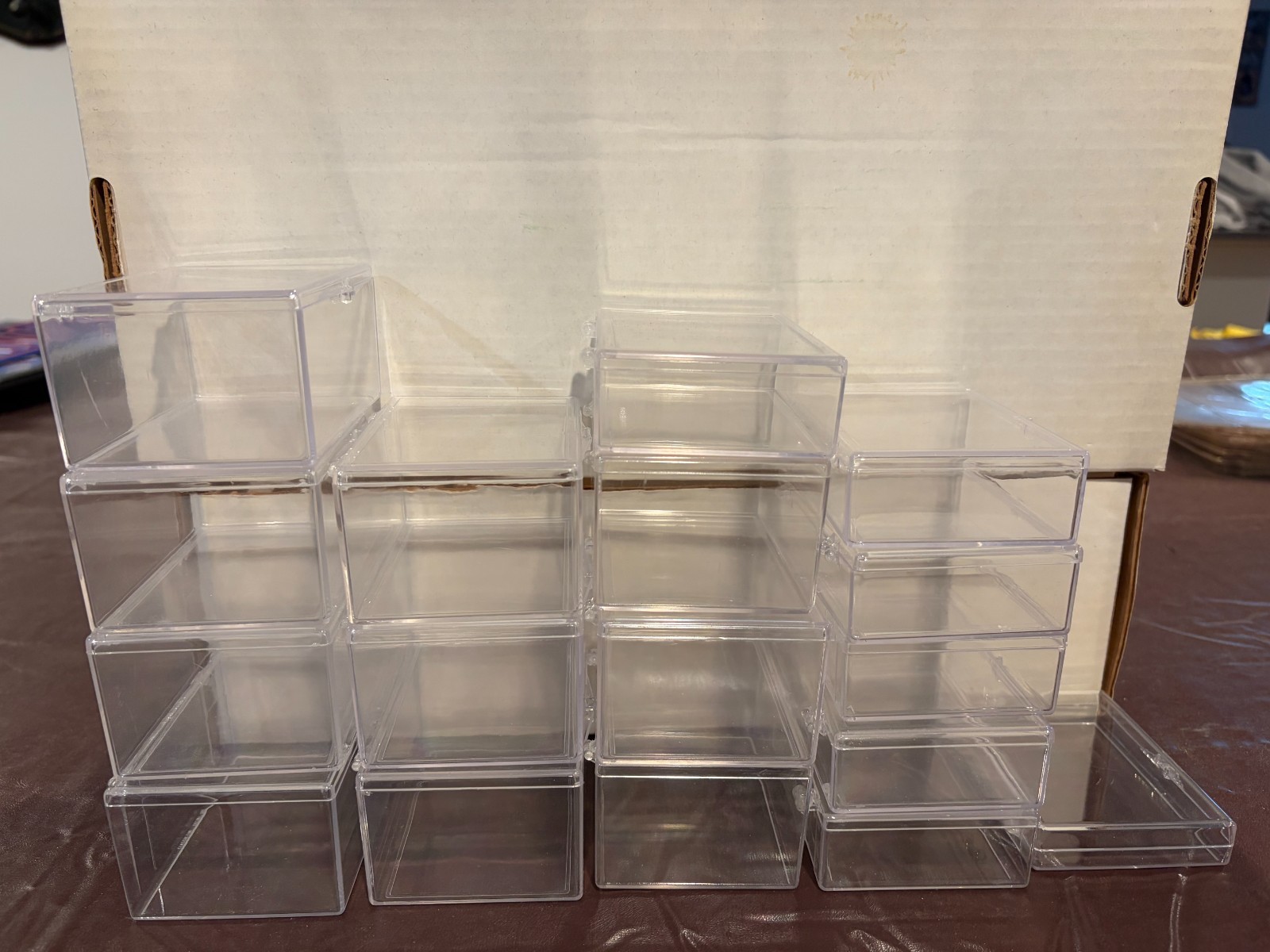 Lot Of 17 used Snap Card Holder Box Cases – holds 1325 cards!!