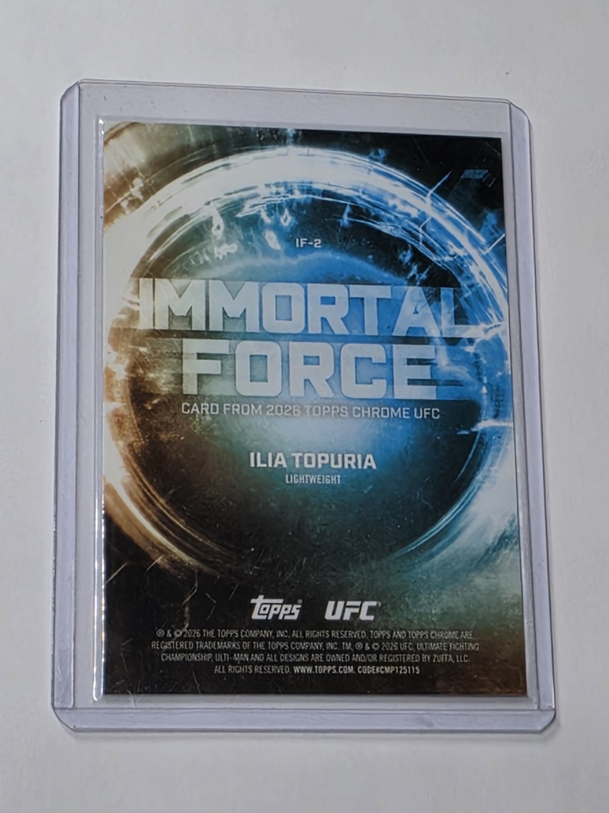 2026 Topps Chrome UFC Ilia Topuria Immortal Force SSP Insert Case Hit