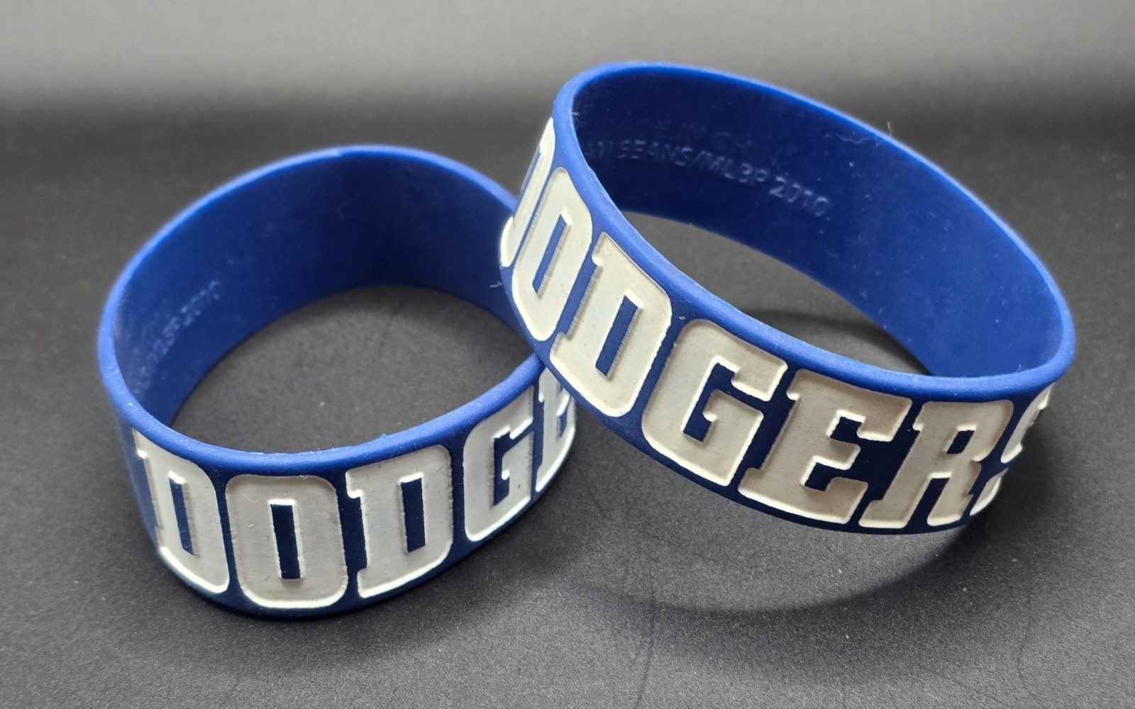 2010 LA Dodgers Silicone Wristbands Set of 2 Team Beans Official MLB